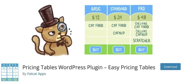 Easy Pricing Tables