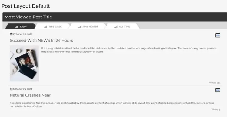 Post Views Filter & Counter